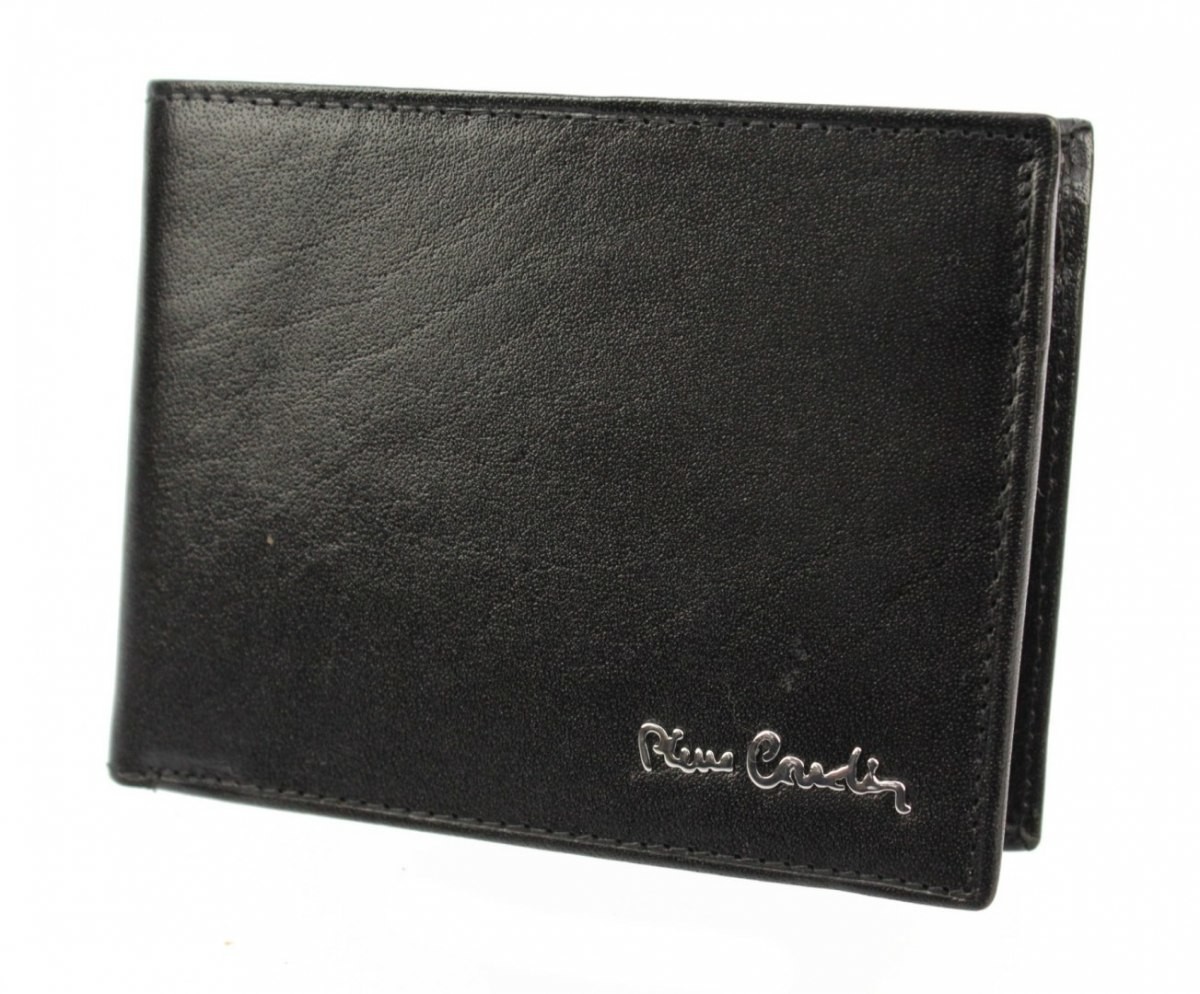 Pierre Cardin Portfel Męski Skórzany Skóra Licowa Duży Poziomy Bez Zapięcia Ze Skrzydełkiem Do Góry YS520.1 8806