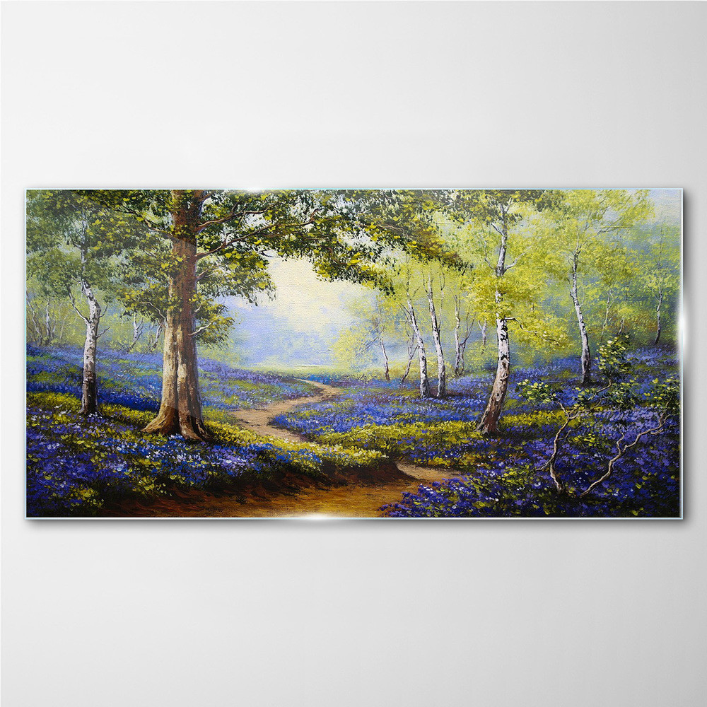 PL Coloray Obraz na Szkle las drzewo kwiaty 120x60cm