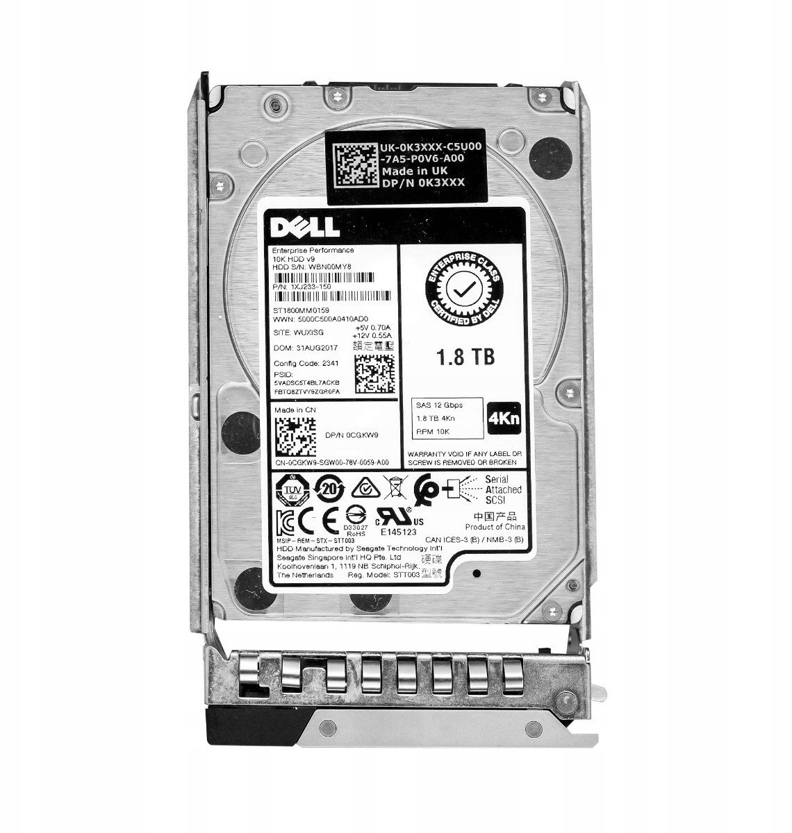 Dell 0CGKW9 1.8TB 10k 128MB Sas 2.5'' ST1800MM0159