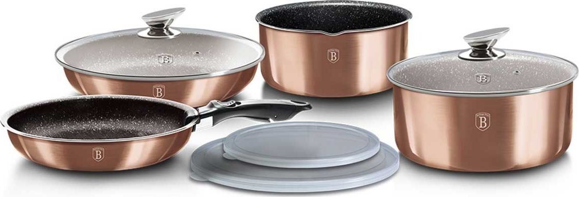 Berlinger Haus KOMPLET GARNKÓW 9-ele CLICK &amp COOK METALLIC LINE ROSE GOLD BH-6147 BH-6147