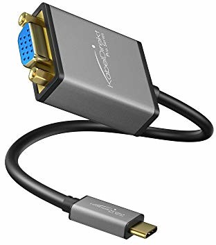 KabelDirekt KabelDirekt  adapter USB C do VGA  0,15m (obsługuje rozdzielczości do 1920×1200/60Hz, USB C 3.1 i złącze Thunderbolt 3, produkt przeznaczony do MacBooków Pro 2016/2017, MacBooka 12) 4260414845383