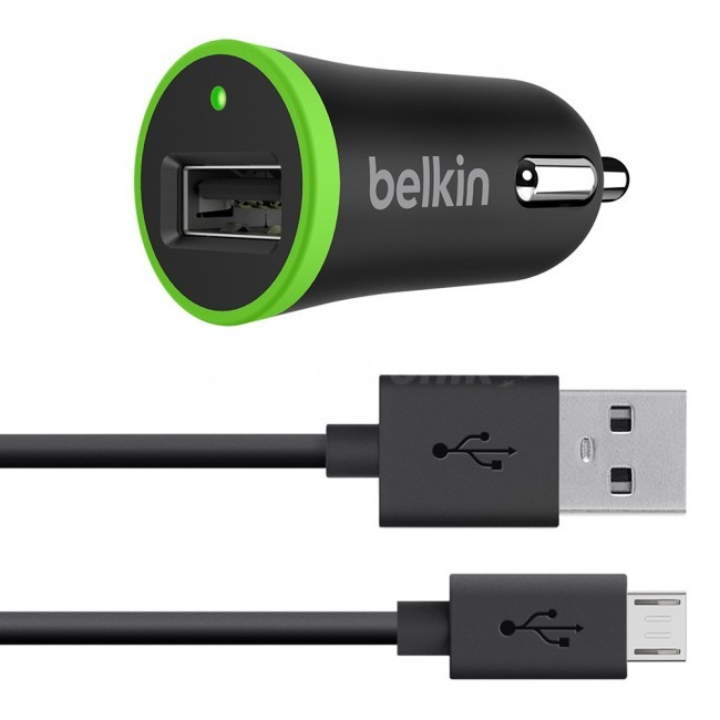 Belkin Car Charger 1x USB 2.4A + kabel micro USB F8M887bt04-BLK