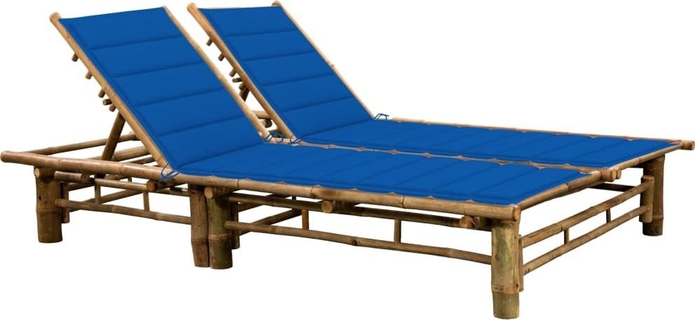 vidaXL 2-osobowy leżak z poduszkami bambusowy 3063955