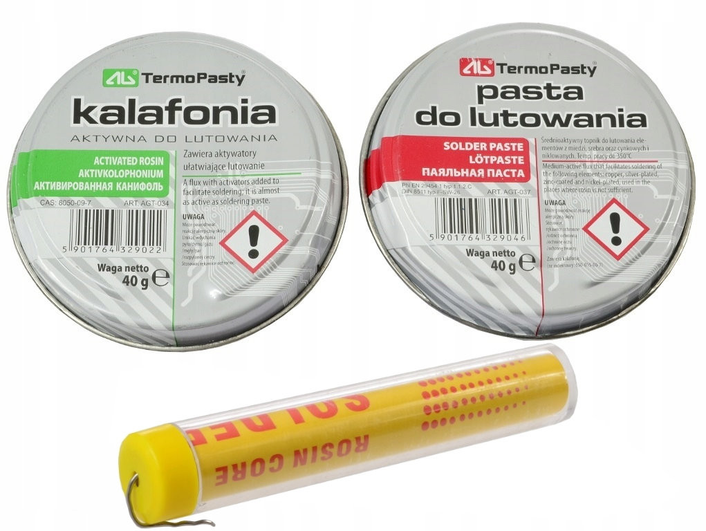 Kalafonia 40g + Pasta 40g + Cyna 1mm 10g Lutowanie