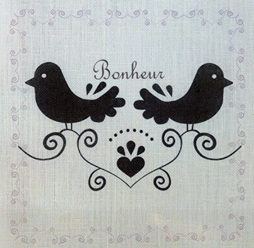 La Boîte  Broder La Boîte  Broder COU030LE Coupon z nadrukiem 'Oiseaux Chocolat', kolor naturalny COU030LE