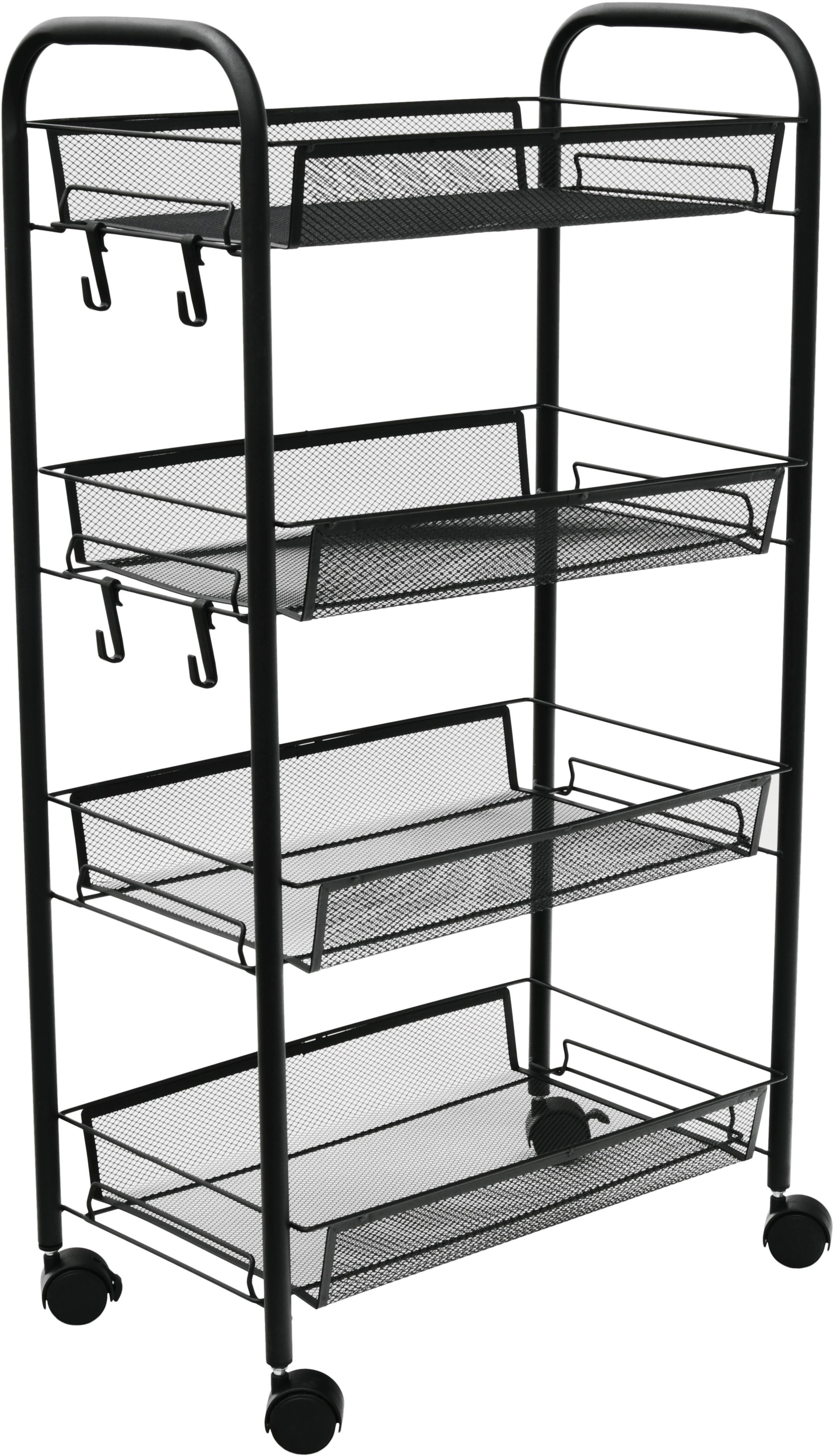 Wózek Fryzjerski Pomocnik Kosmetyczny Stolik Kosze Czarny TROLLY-STD-BLACK