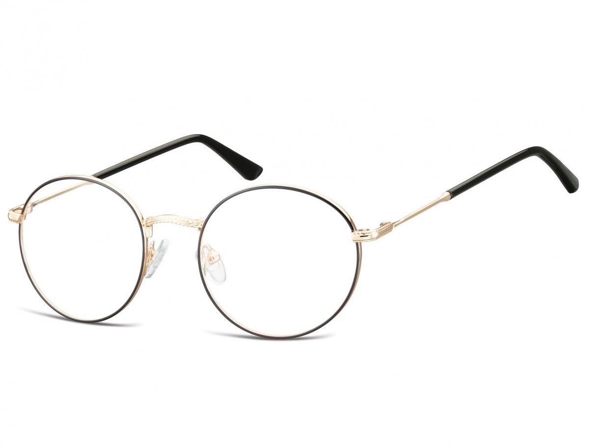Sunoptic Lenonki okrągłe Oprawki optyczne 919A złoto-czarne 919A