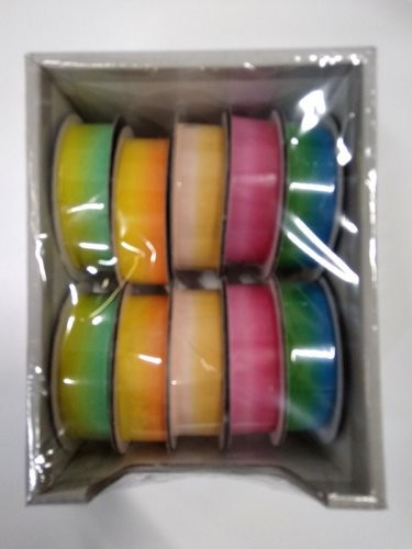 Wstążka ozdobna H016 tęczowa 15mmx2m op-10 szt mix kolorów