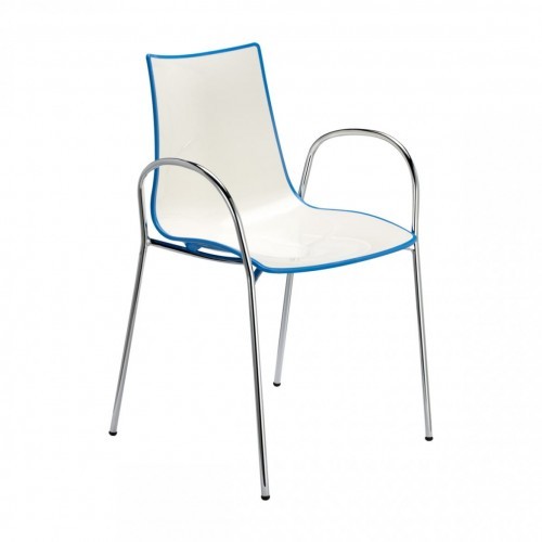 Scab Design Krzesło Zebra Bicolore z podłokietnikami biało - zielone 2610 221