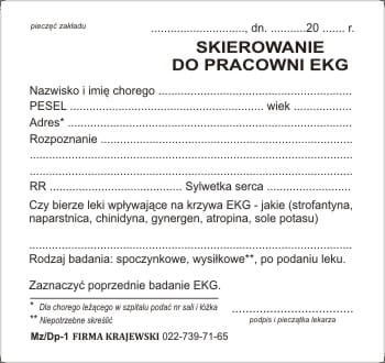 Firma krajewski Skierowanie do pracowni EKG [Mz/Dp-1] Mz/Dp-1