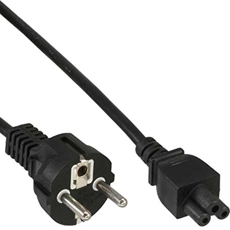 InLine 16656O kabel sieciowy do notebooka, złącze 3-biegunowe, czarny, 0,5 m 4043718192908