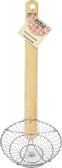 KitchenCraft łyżka do piany 33 cm stal nierdzewna/bambus srebrny/naturalny twm_930090