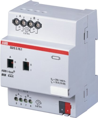 ABB SD/s2.16.1 EIB/KNX przerzutek/dimmaktor, 16 A, Reg, 2-rzędowa 4829201