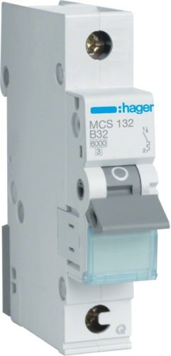 Hager mcs132 LS-Schalter 1P 6 KA C-32 A QC Quick Connect 1 m MCS132