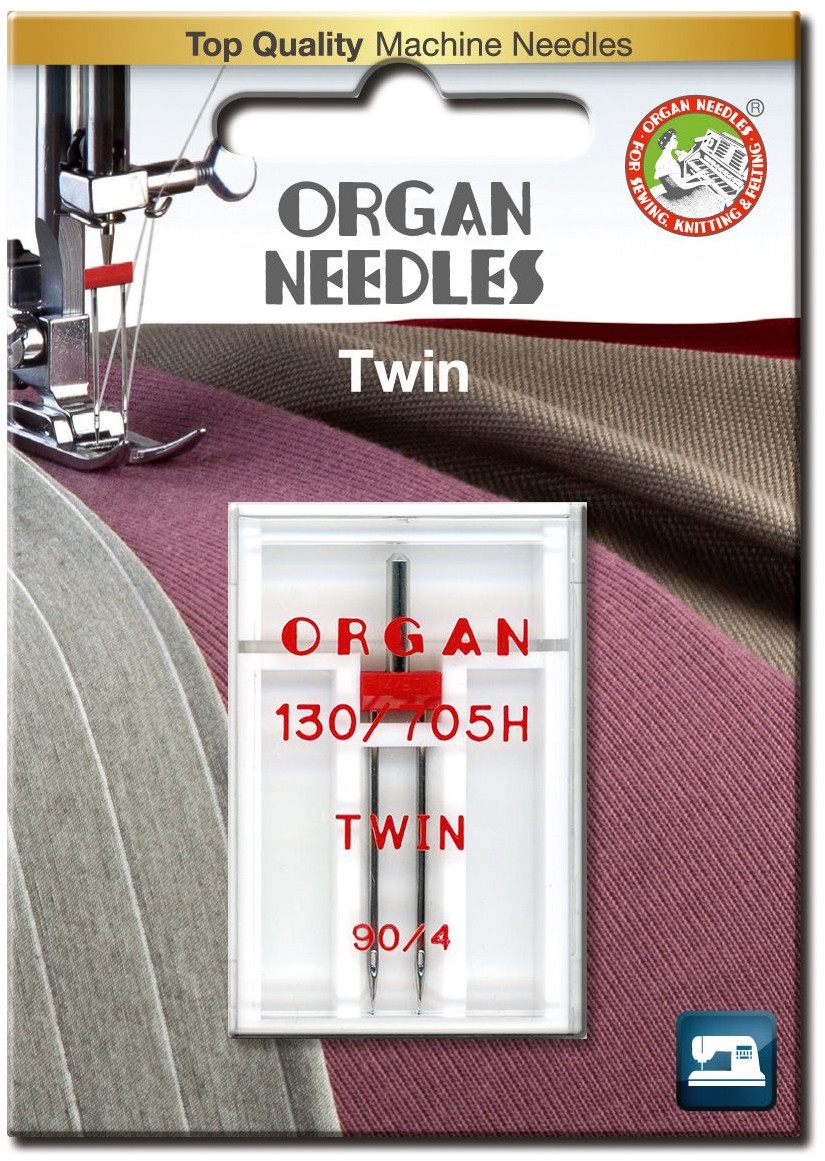 Organ Igła podwójna półpłaska 130/705H TWIN 90/4mm blistr