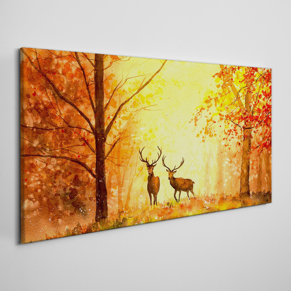 PL Coloray Obraz Canvas las jesień jelenie 100x50cm
