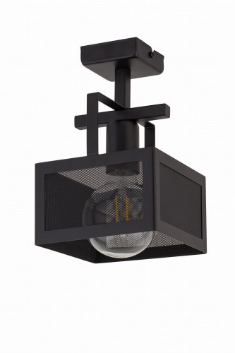 Sigma czarna lampa sufitowa kwadratowy klosz ALBERT 1 32178 krótka lampa do sufitu plafon loft 32178