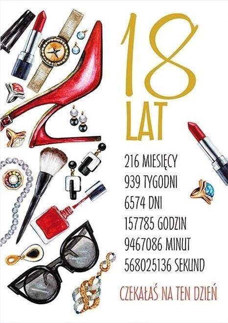 Stamp Karnet Party naklejany B6+koperta Urodziny 18 wz10