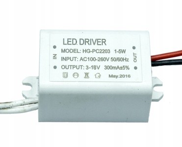 Driver Led 5W 300mA 3 - 18V zasilacz 1 - 5W