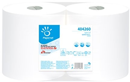 Papernet 404260 szpula Special przemysłowych, czystego celulozy, wytłaczania Micro, 2-warstwowe, 2 rolki X 1 sztuki, biała 404260