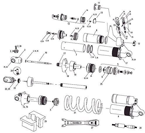 RockShox ROCK Shox membrany i komponent Schock korpus z gwintem na kołnierzu Assy ,11.4115.148.020 R5148020