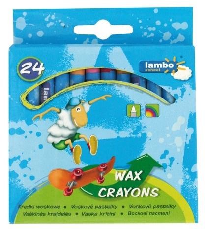 Lambo Kredki szkolne woskowe 24 kolory LAMBO