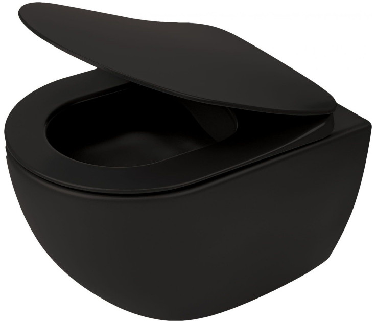 Deante Peonia Zero Toaleta WC 51x36 cm bez kołnierza czarna CDENZPW