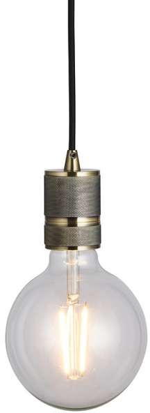 Endon Skandynawska LAMPA wisząca URBAN 76587 Endon metalowa OPRAWA zwis oprawka na żarówkę industrialna antyczny mosiądz czarna 76587
