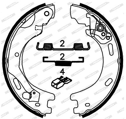 FERODO (FEDERAL-MOGUL) Zesatw szczęk hamulcowych, hamulec postojowy (FEDERAL-MOGUL) FSB4062