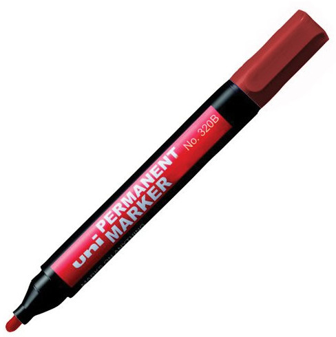 Uni Marker permanentny 1.0-3.0mm czerwony okrągły NO-320F