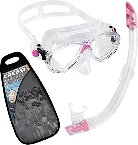 Cressi unisex Marea VIP snorkelowania zestaw, różowy, jeden rozmiar DM100005_Transparente / Rosa-Unica