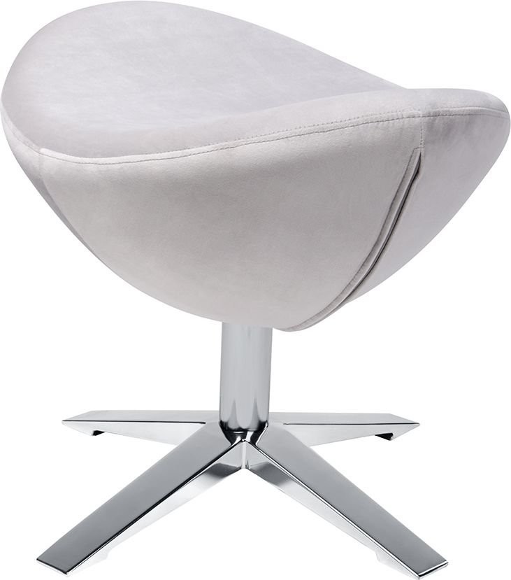King Home Podnóżek EGG SZEROKI VELVET jasny szary 5900168807440
