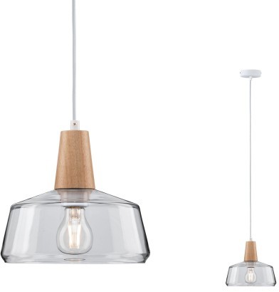Paulmann Lampa wisząca YVA 1xE27 drewniany 79744