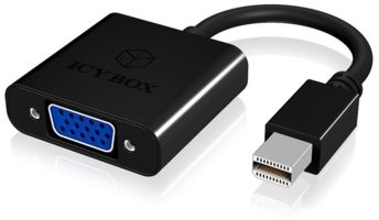 Icy Box IB-ac537 Mini DisplayPort (DP) na Mini DVI Adapter, Full HD (1920 X 1080/HZ), tryb oszczędzania energii, w kolorze czarnym czarny IB-AC539