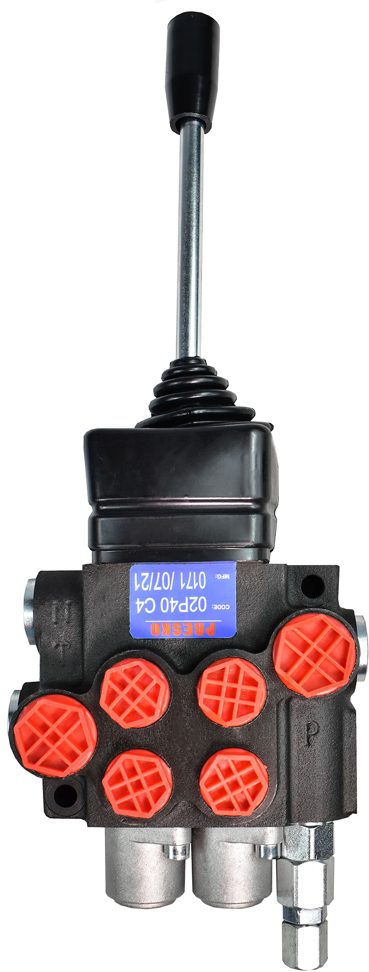 PRESKO Rozdzielacz hydrauliczny PRESKO  2-sekcyjny 40l sterowany joystickiem 02P40JOY