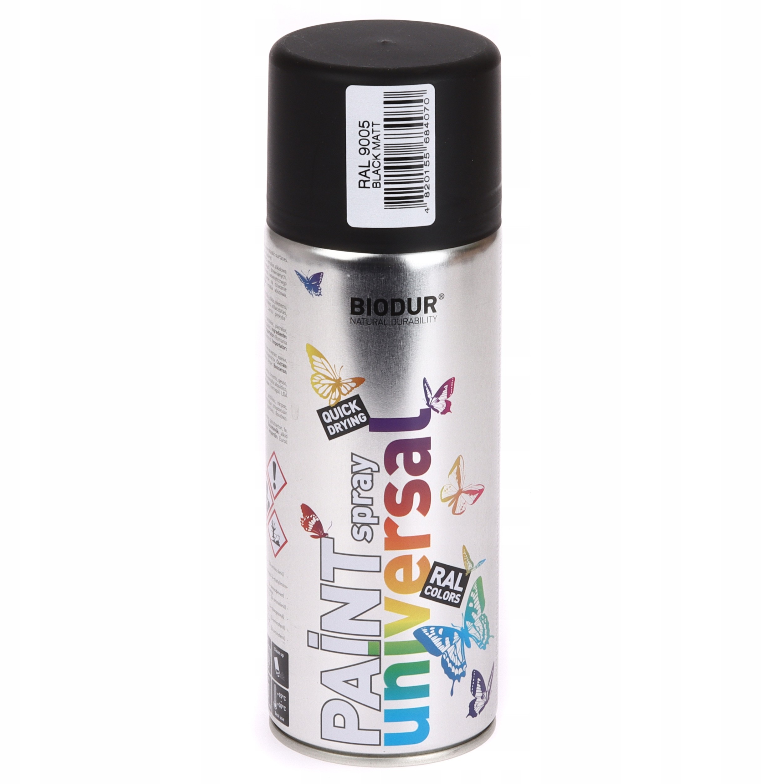 Spray Farba Biodur 400ML Czarny Matowy Ral 9005