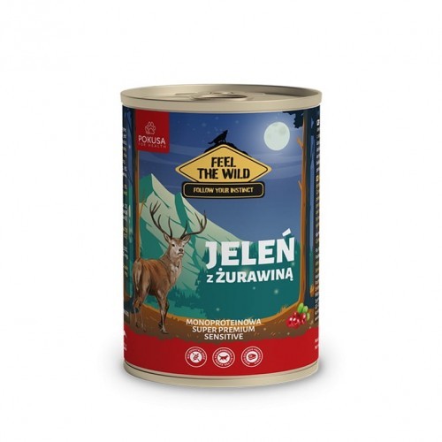 POKUSA Jeleń z Żurawiną 800g Feel The Wild-monoproteinowa 88% mięsa