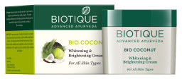 Biotique BIO Kokosowy Krem do twarzy Rozjaśnienie & Rozświetlenie (Whitening & Brightening Cream), 50g