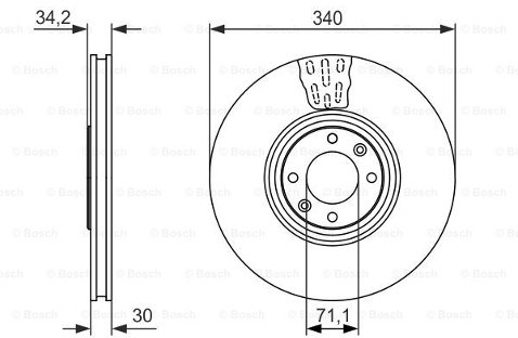BOSCH Tarcza hamulcowa przednia, 0 986 479 093  0986479093