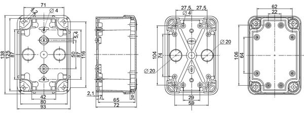 Schneider Abs ind box 138x93x72 lo tr NSYTBS1397