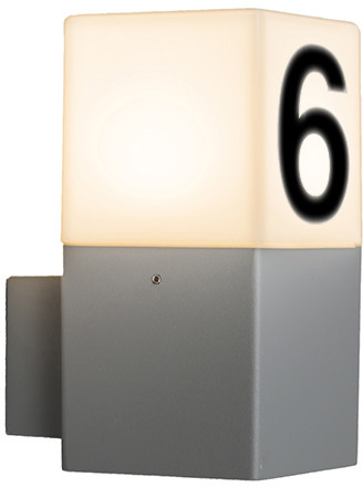 QAZQA Nowoczesny kinkiet zewnętrzny szary IP44 z numerem domu - Dania