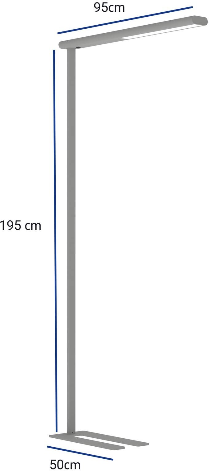 MAUL Lampa stojąca biurowa LED MAULjet, srebrna