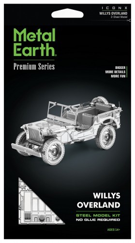 Metal Earth Fascinations ICONX Willys Overland Model Do Składania Metalowy