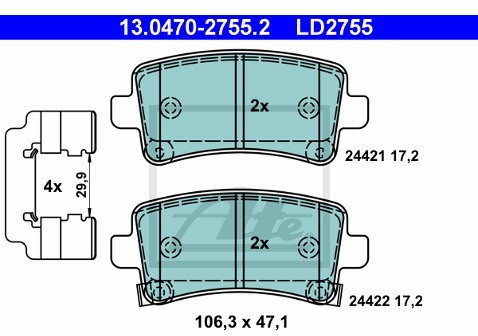 ATE Klocki hamulcowe - komplet 13.0470-2755.2