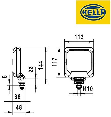 HELLA 2zr 995 193 051 świateł cofania czytania ścienny Beam 500 RFSW 2ZR 995 193-051