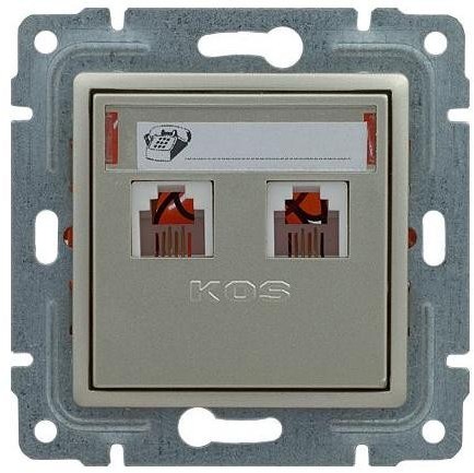 KOS Elektro System Vena satyna gniazdo komputerowo-telefoniczne kos_515069