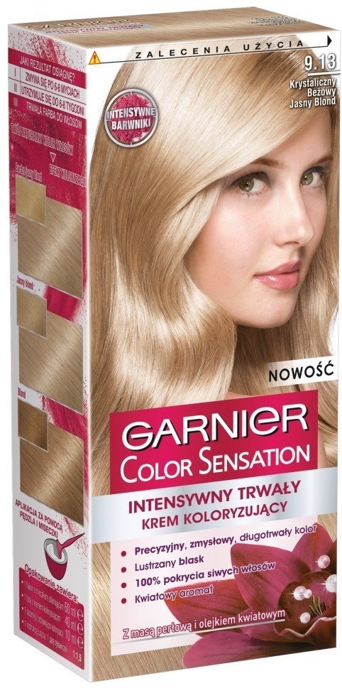 Garnier Color Sensation Krem koloryzujący 9.13 Cristal Blond- Krystaliczny beżowy jasny blond 42174