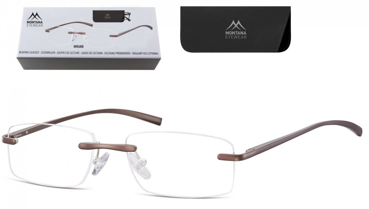 Montana Patentki Bezramkowe Asferyczne Okulary aluminiowe do Czytania MR68B MR68B (BOX68B)