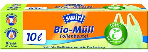 Swirl 10 L Bio-folia worek na śmieci z uchwytem do noszenia, 4er Pack (4 X 10 sztuk) 2049677