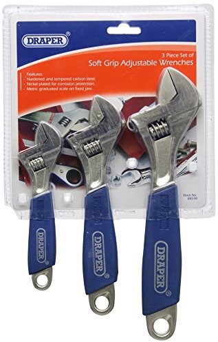 DRAPER 88598 klucze szczękowe jednostronne regulowany 3-częściowy z uchwytami soft grip 88598